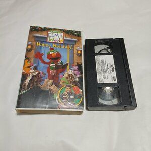 Elmo's World Happy Holidays Sesame Street VHS 2002 Video Tape VTG Clamshell Ripa